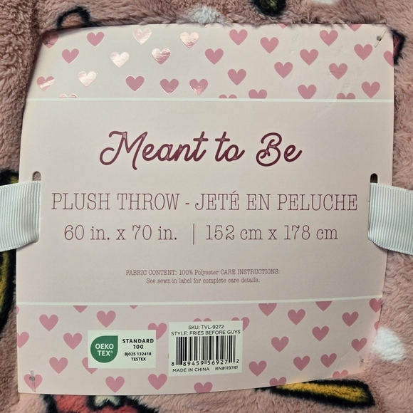 Meant to Be Fries Before Guys French Fry Plush Throw Blanket - Picture 5 of 6